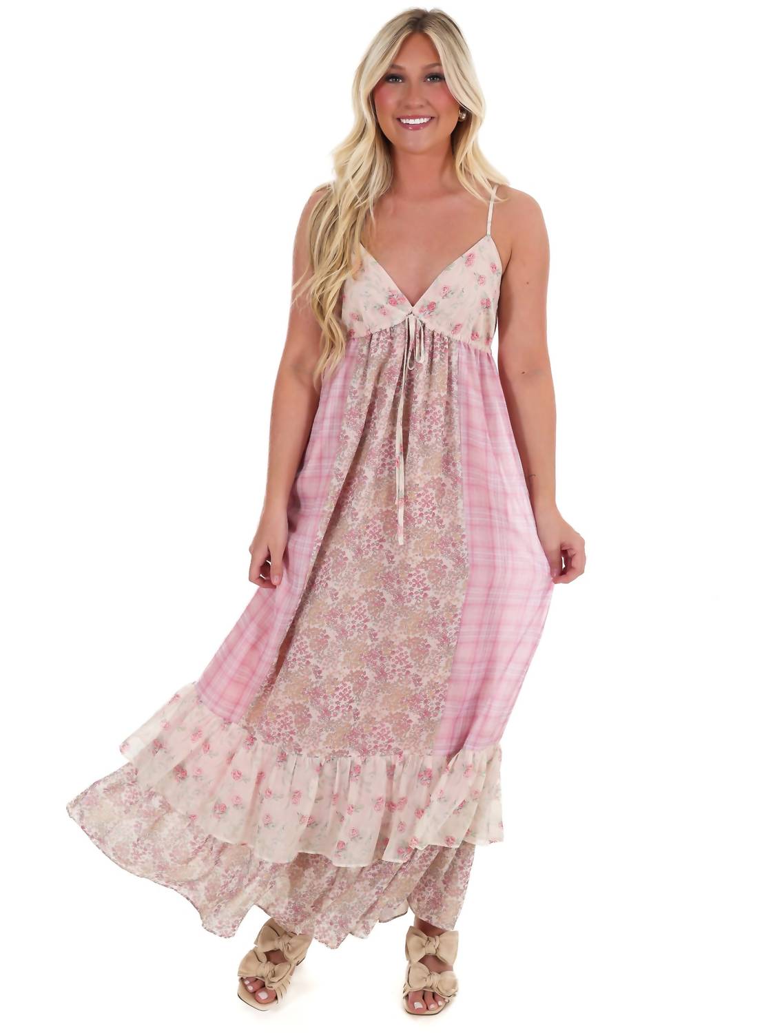 In February - Made for Adventure Mixed Print Maxi Dress