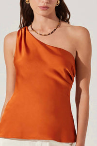 Astr - Francis Satin One Shoulder Top