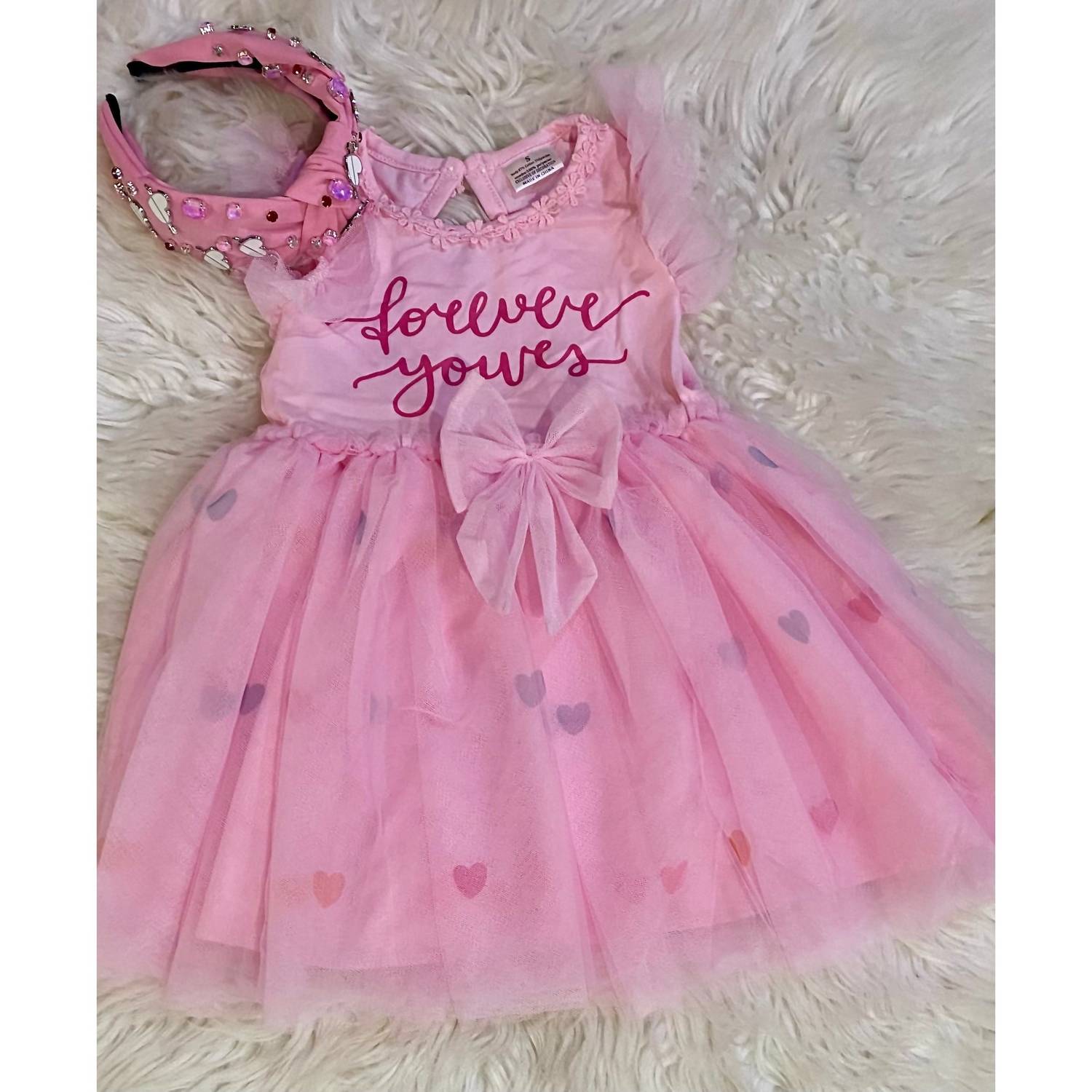 Kidscharm - Girl's Forever Yours Heart Tulle Dress