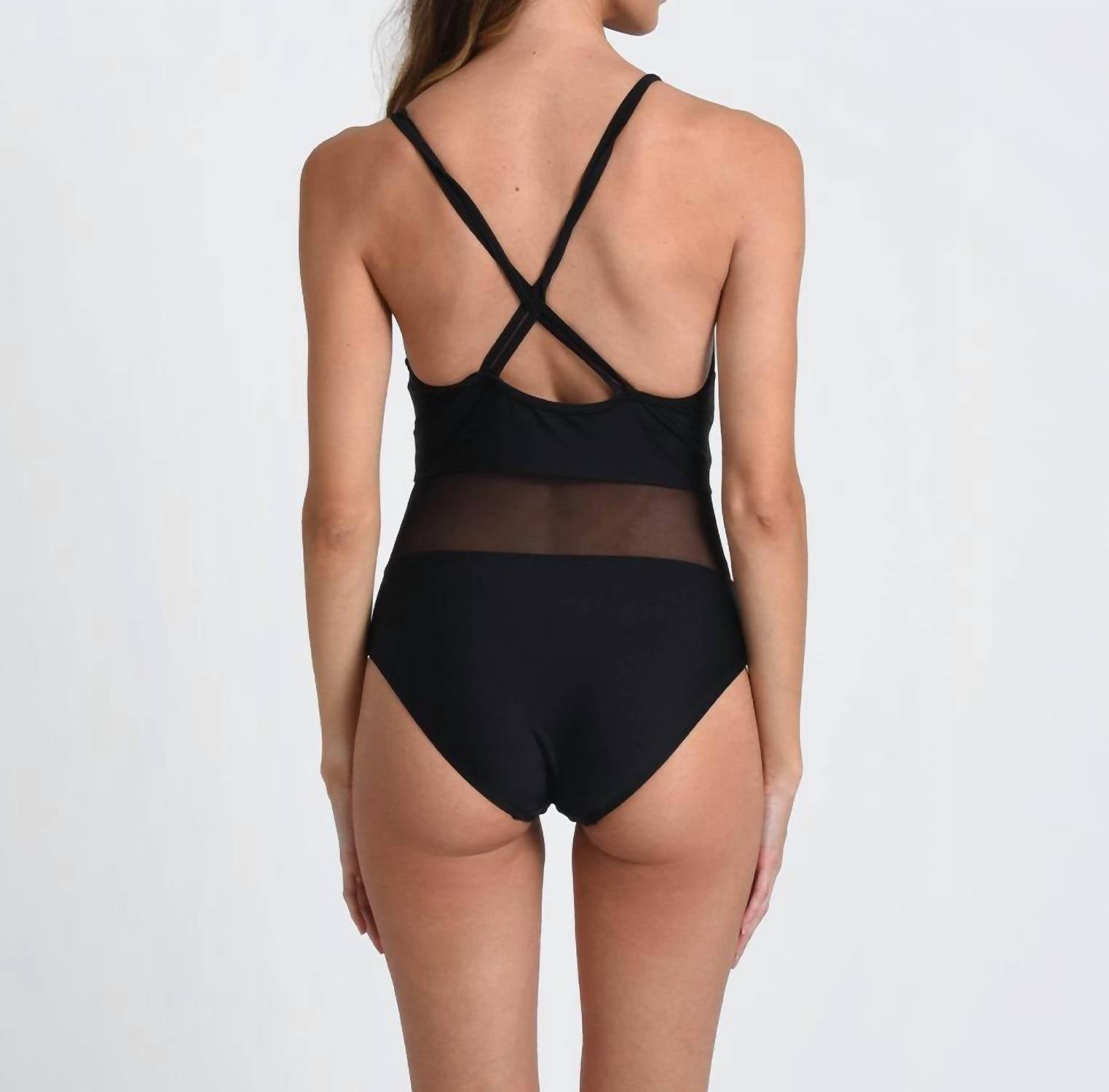 One-Piece Swimsuit with Mesh