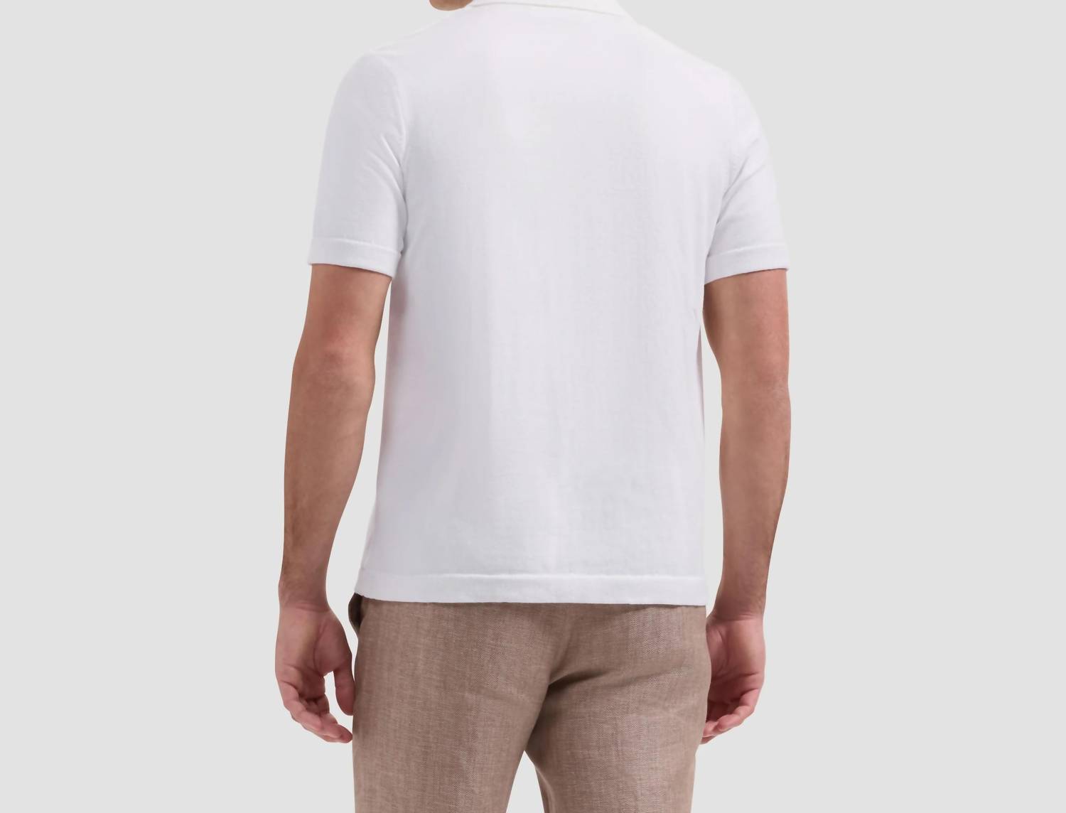 Bugatchi Uomo - Chevron Button-front Short-sleeve Polo Sweater