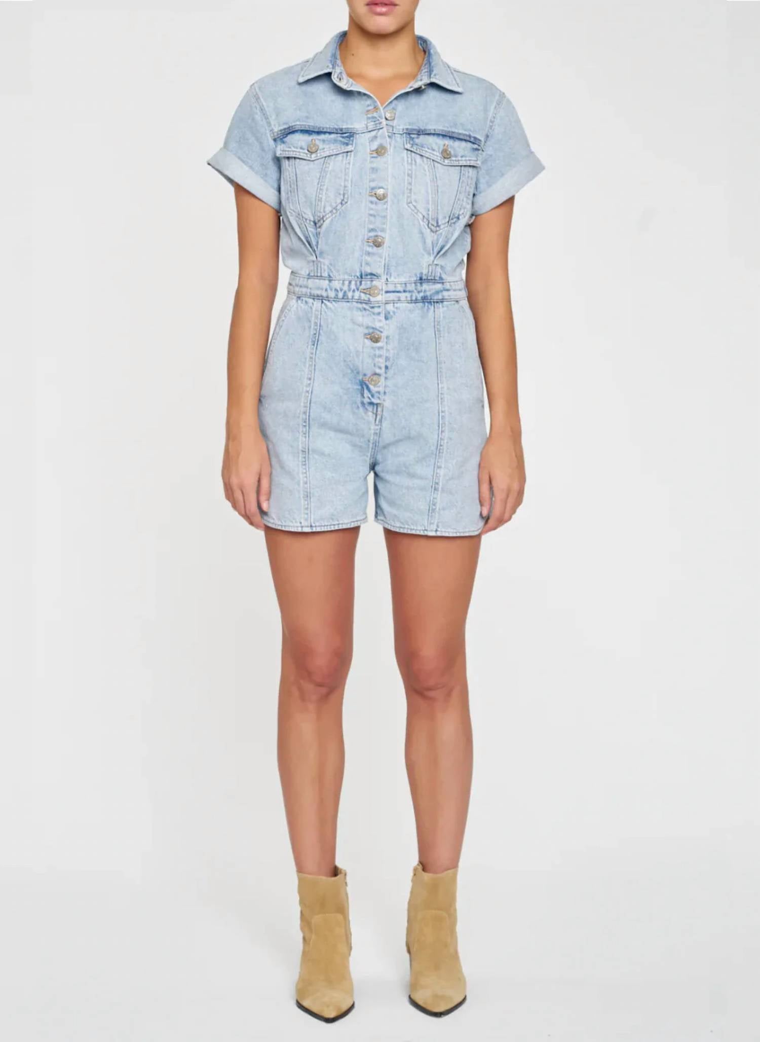 Daze - Topanga Short Sleeve Organic Cotton Romper