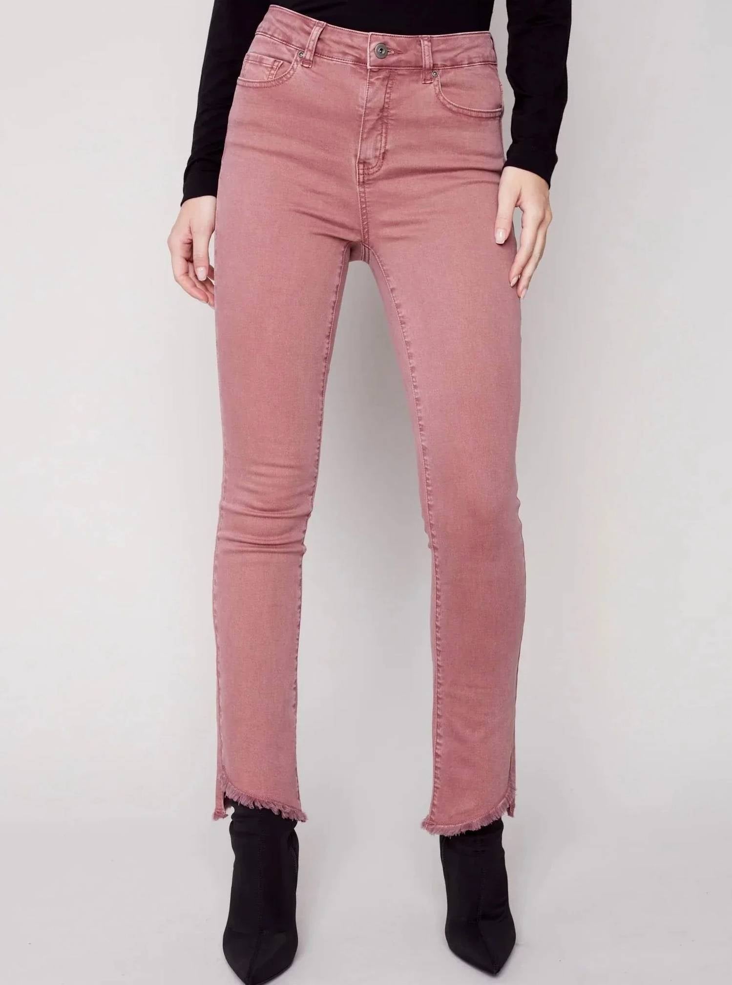Charlie B - Asymmetrical Hem Bootcut Jean