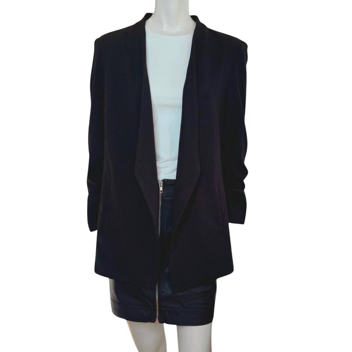 T Tahari - Women's Relaxed Fit Open Front Blazer