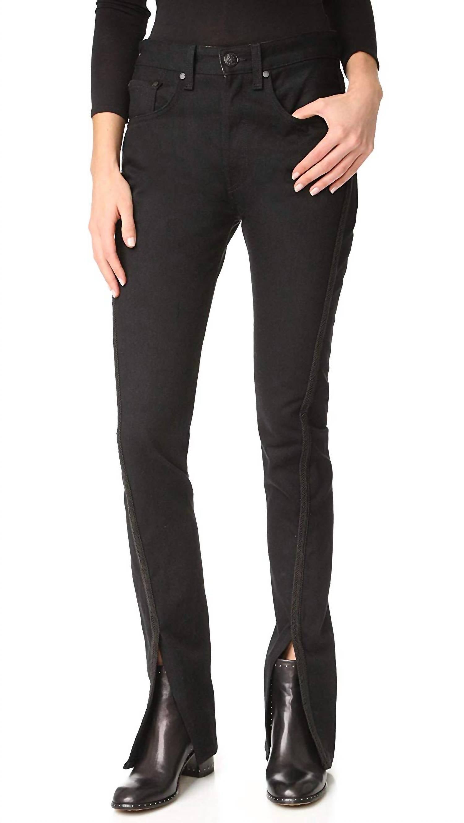 Regalia Ankle Front Slit High Rise Classic Jeans