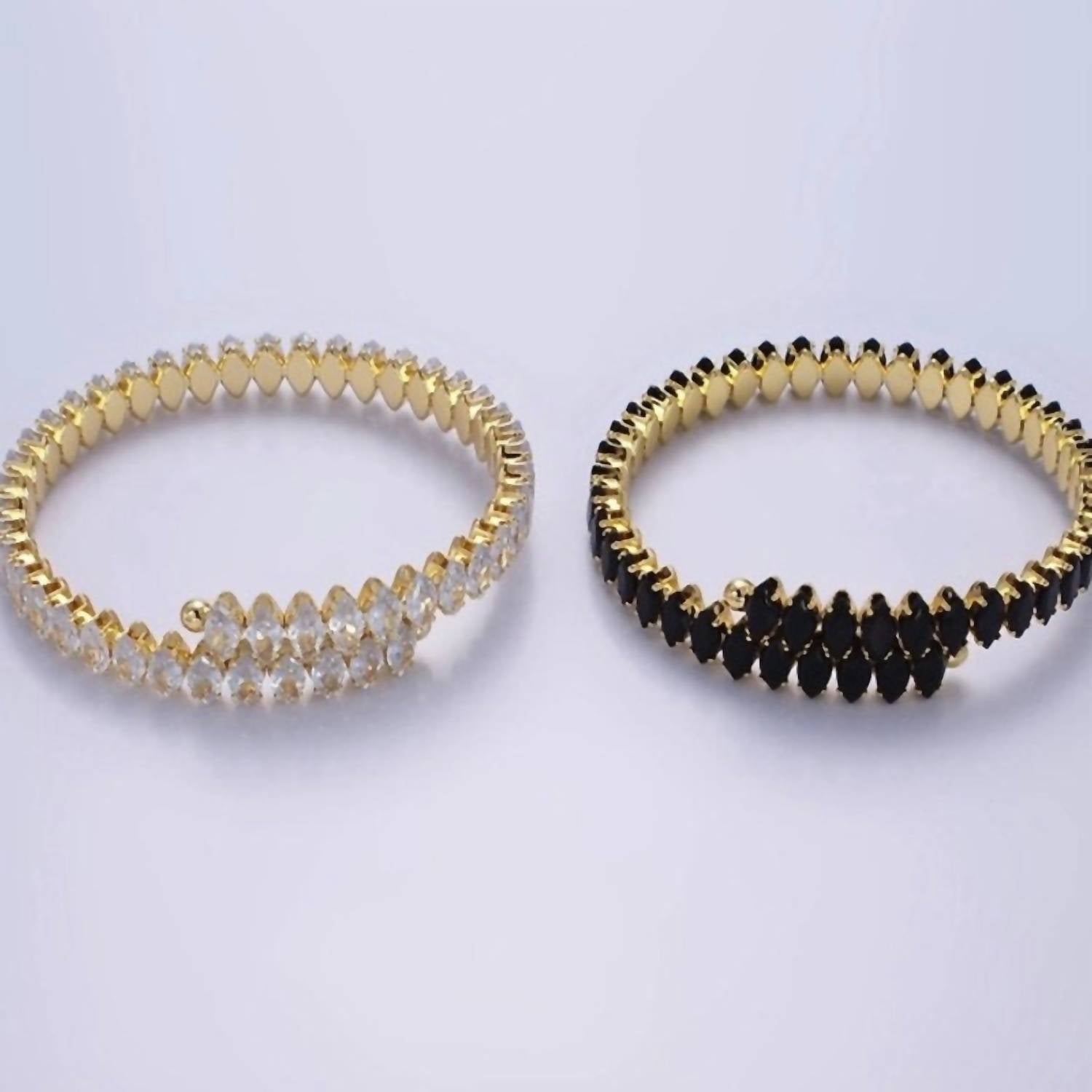 Aim Eternal - Women's Marquise Cubic Zirconia Tennis Chain Wrap Cuff Bracelet