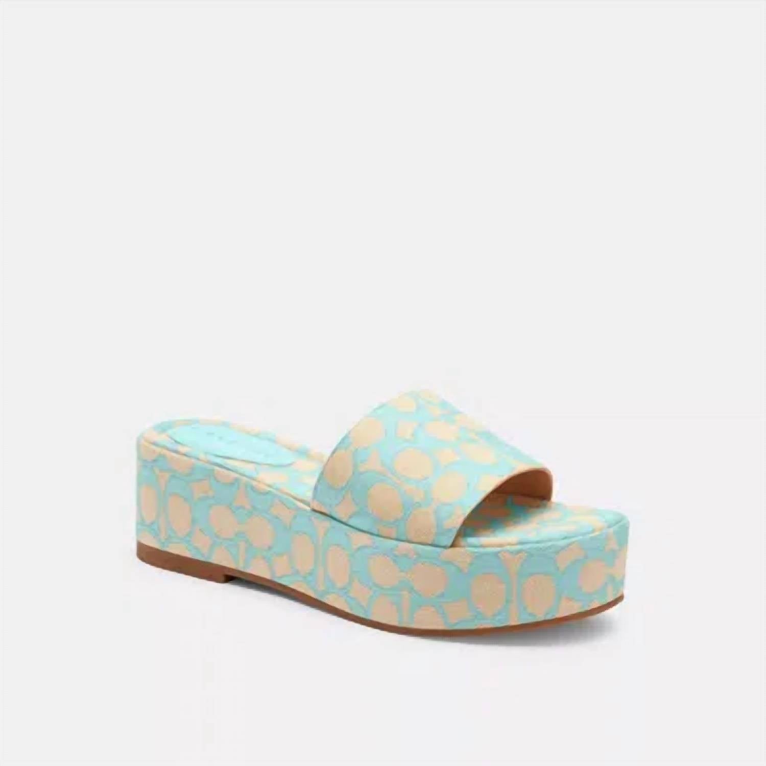 Coach Women's Eloise Jacquard Sandal in blue - women's sandal