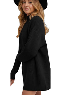 Bluivy - Mock neck knit sweater mini dress