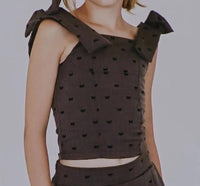 Flowers By Zoe - Girls All Over Bow Corset Top