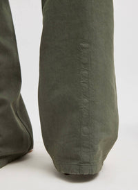 Tibi Distressed Garment Dyed Cotton Dobby Barry Jean in ash green - women's jeans - view 6