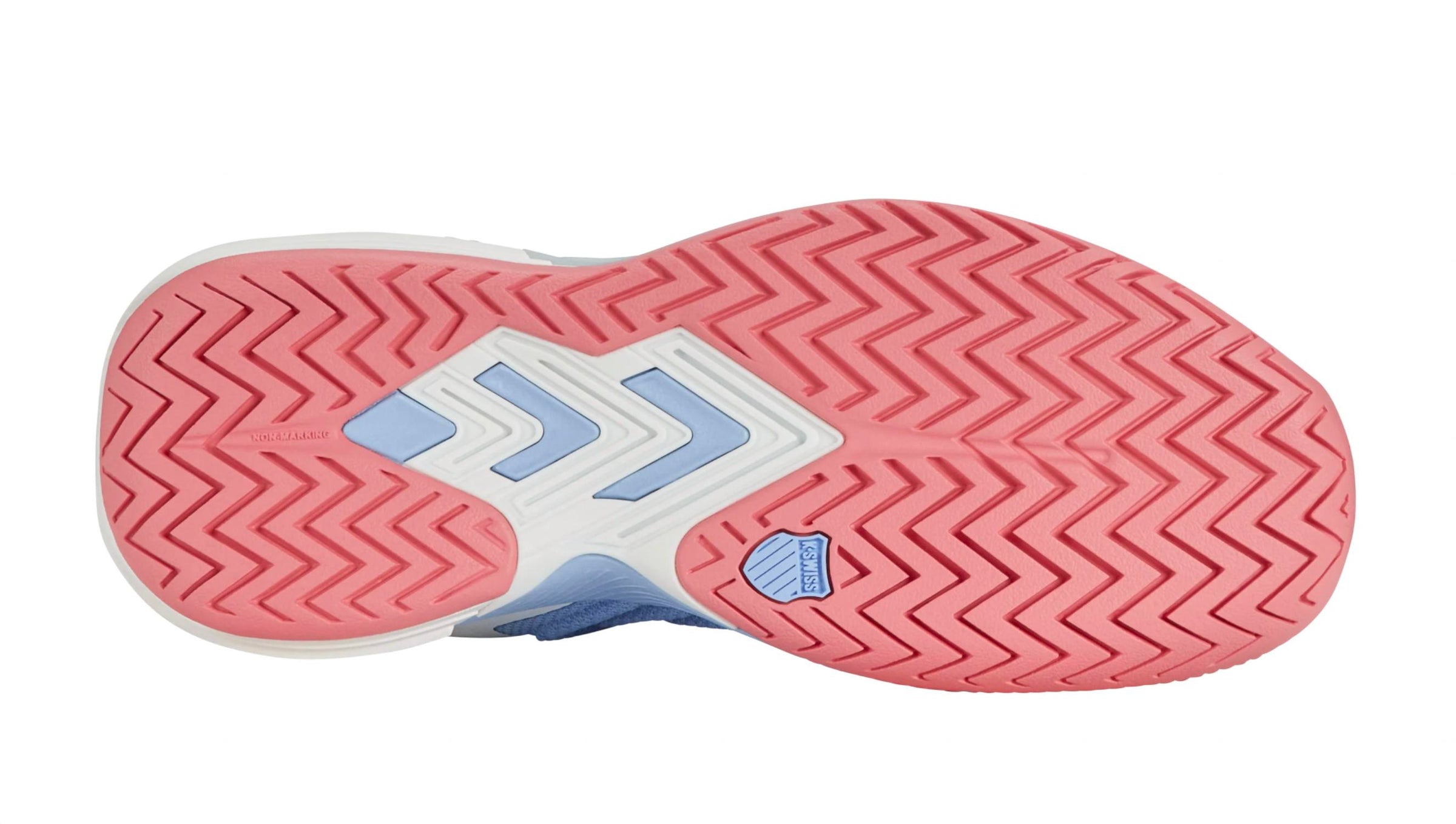 K-Swiss Women's Ultrashot 3 Tennis Shoe in bright white open air strawberry ice - women's shoe - detail view