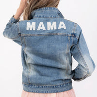 LeLaLo Denim Beaded Jacket in blue - women's jacket