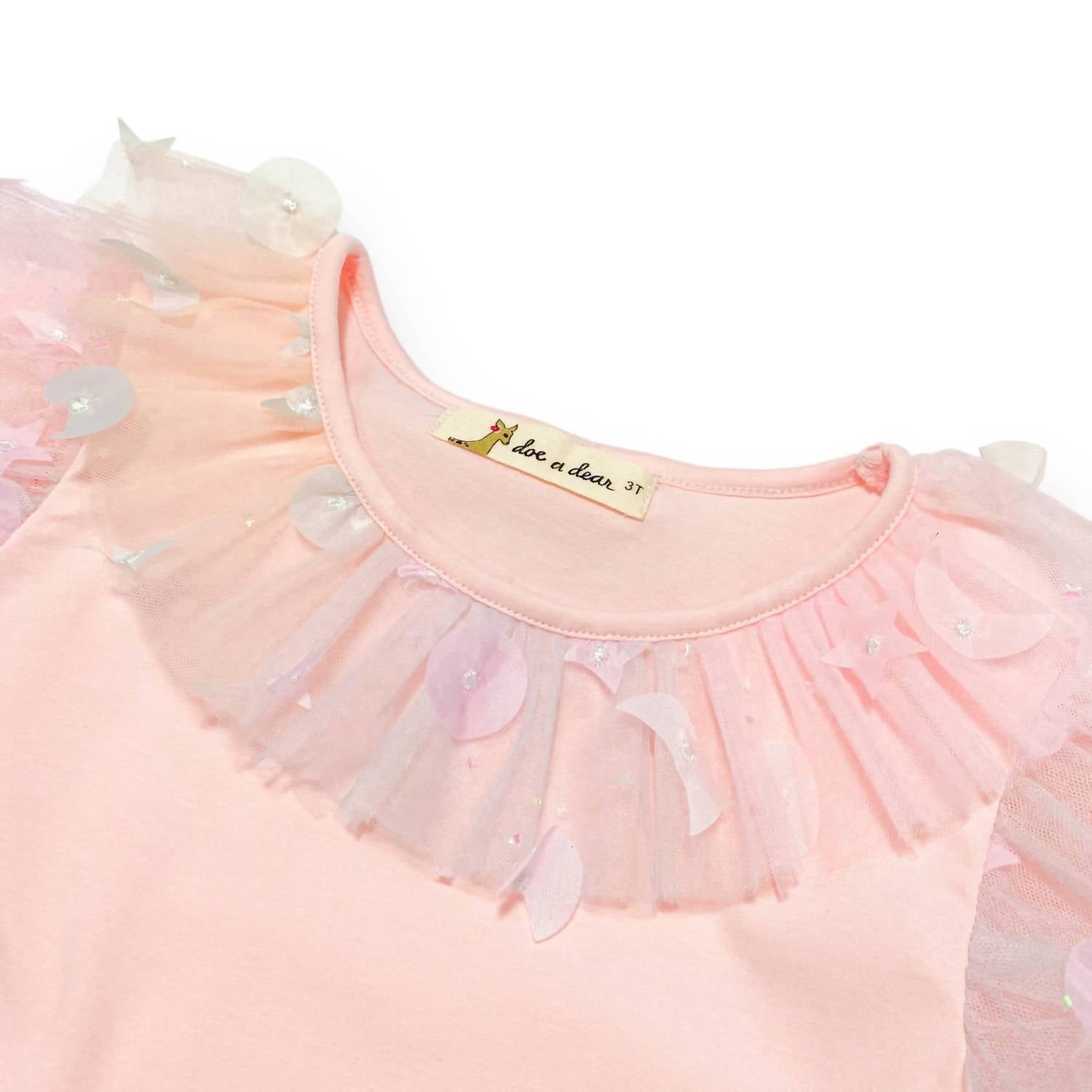 Doe A Dear - Girl's Moon And Star Embellished Tee