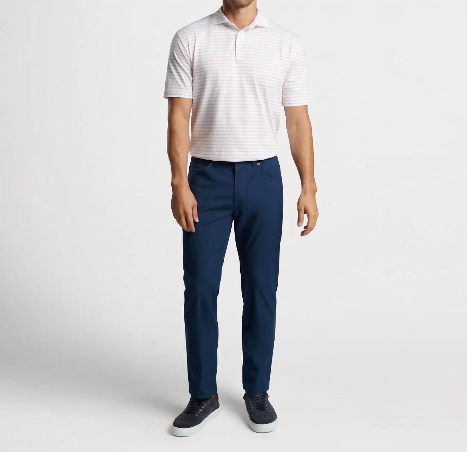 PETER MILLAR Crown Comfort 5 Pocket Pant in navy - men's pants - detail view