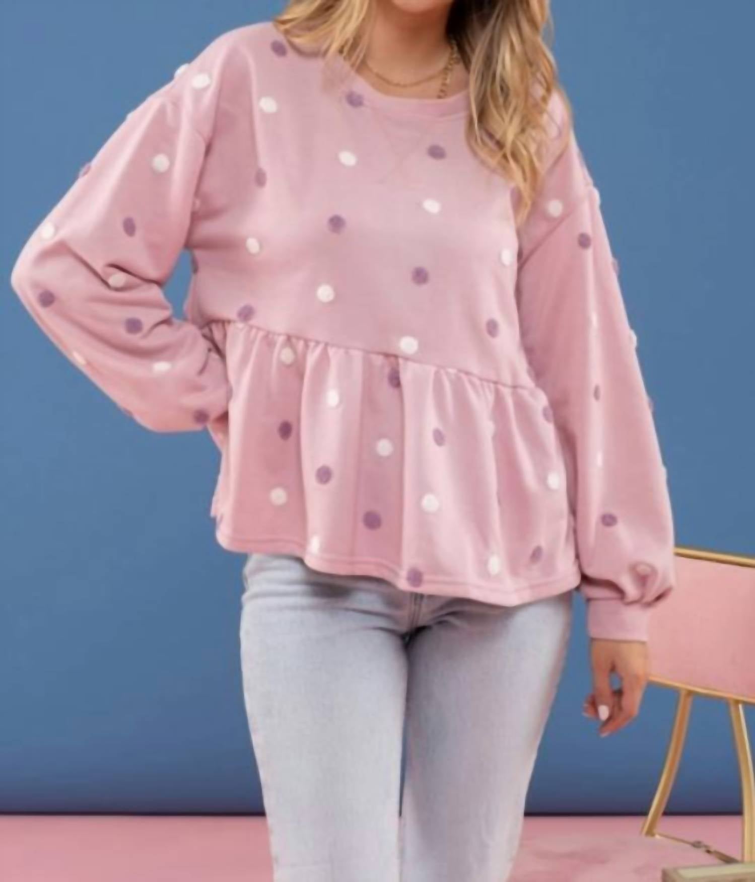 Blu Pepper - Pom Pom Knit Top