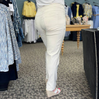 Multiples Pull-on Ankle Pants in winter white - women's pants - detail view