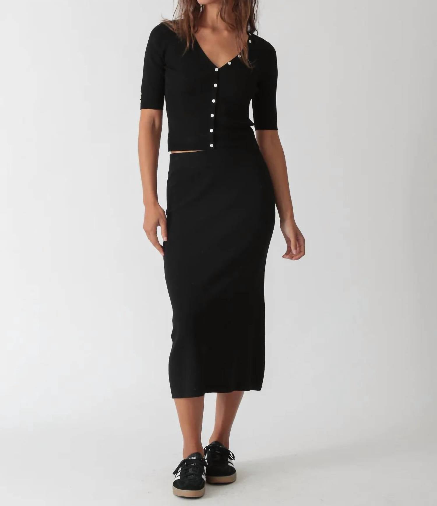 Electric & Rose Asher Midi Skirt in black - women's skirt