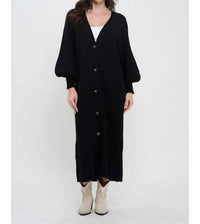 Meet Me In Santorini - Sweater Button-down Front Long Duster