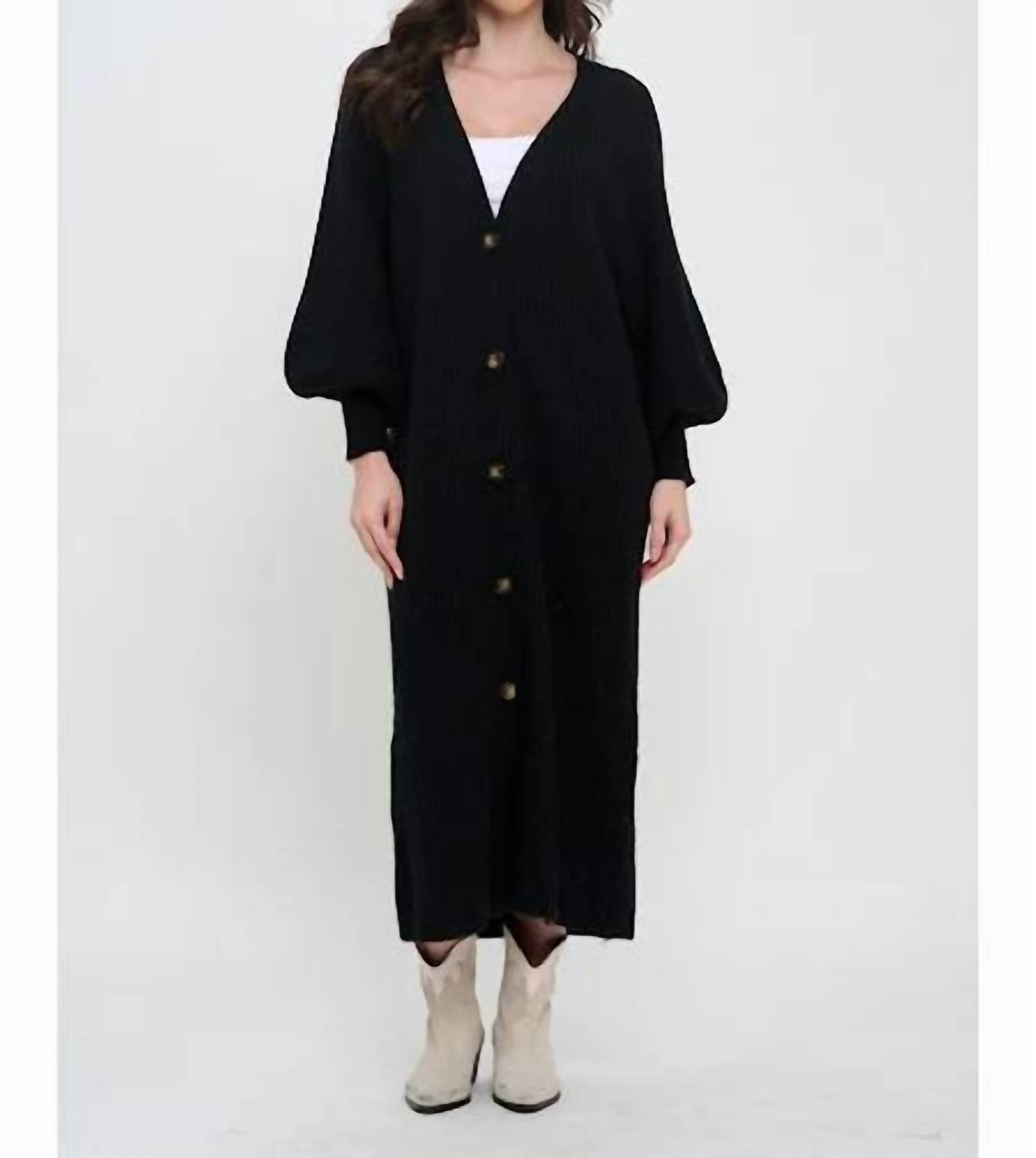 Meet Me In Santorini - Sweater Button-down Front Long Duster