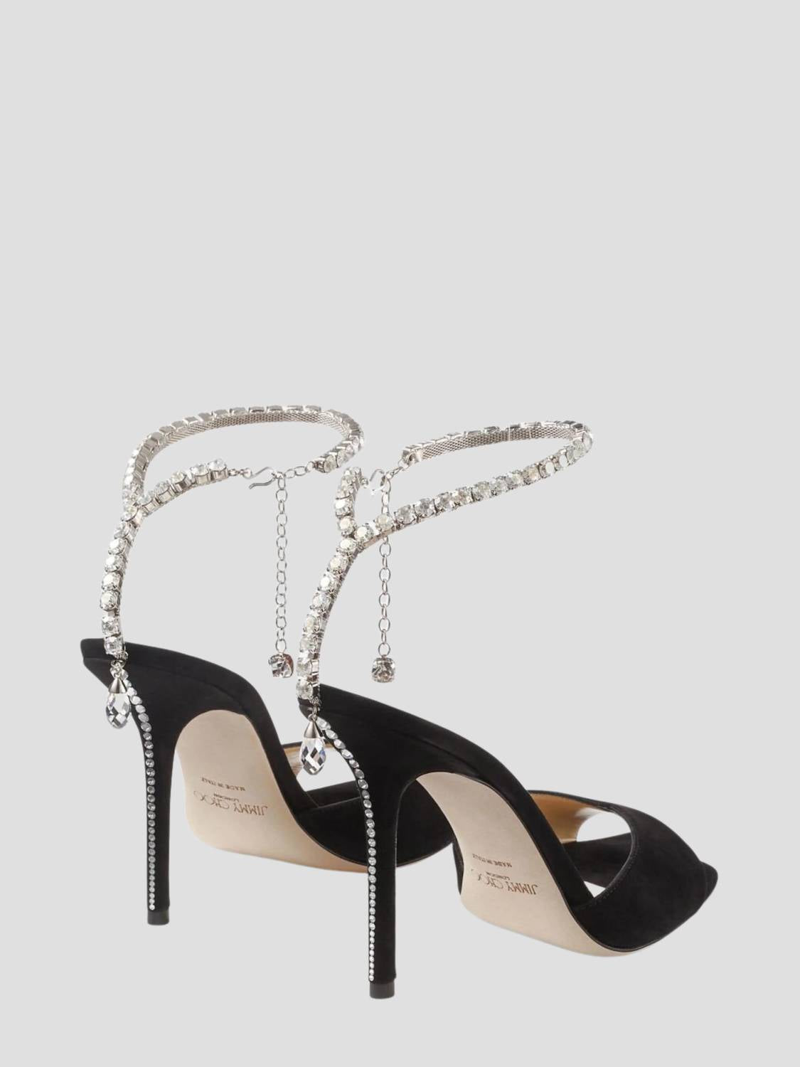 Jimmy Choo - Women's Saeda Suede Sandals With Crystal Embellishment
