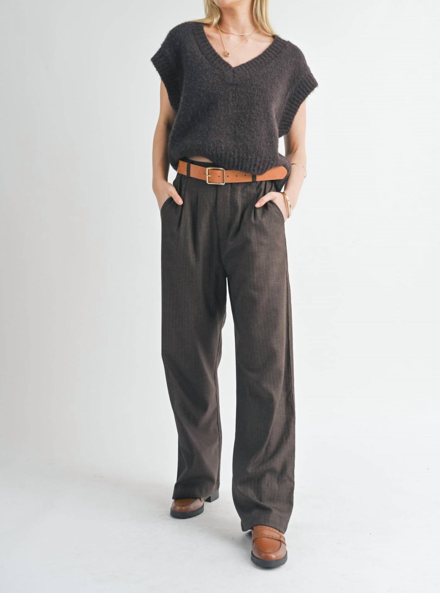 Sage The Label - Peyton Oversized V Neck Sweater Vest