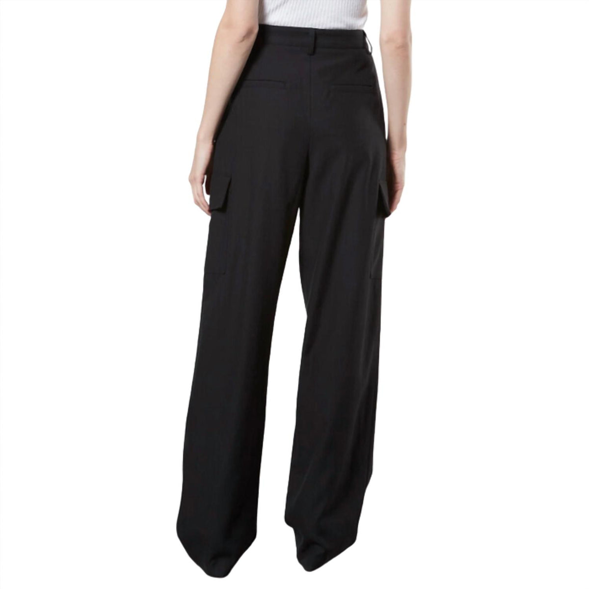 Enza Costa Women's Cargo Trouser in black - women's pants - detail view