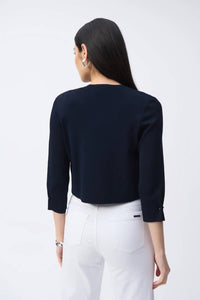 Joseph Ribkoff - Pearl Accent 3/4 Sleeve Cropped Cover-up