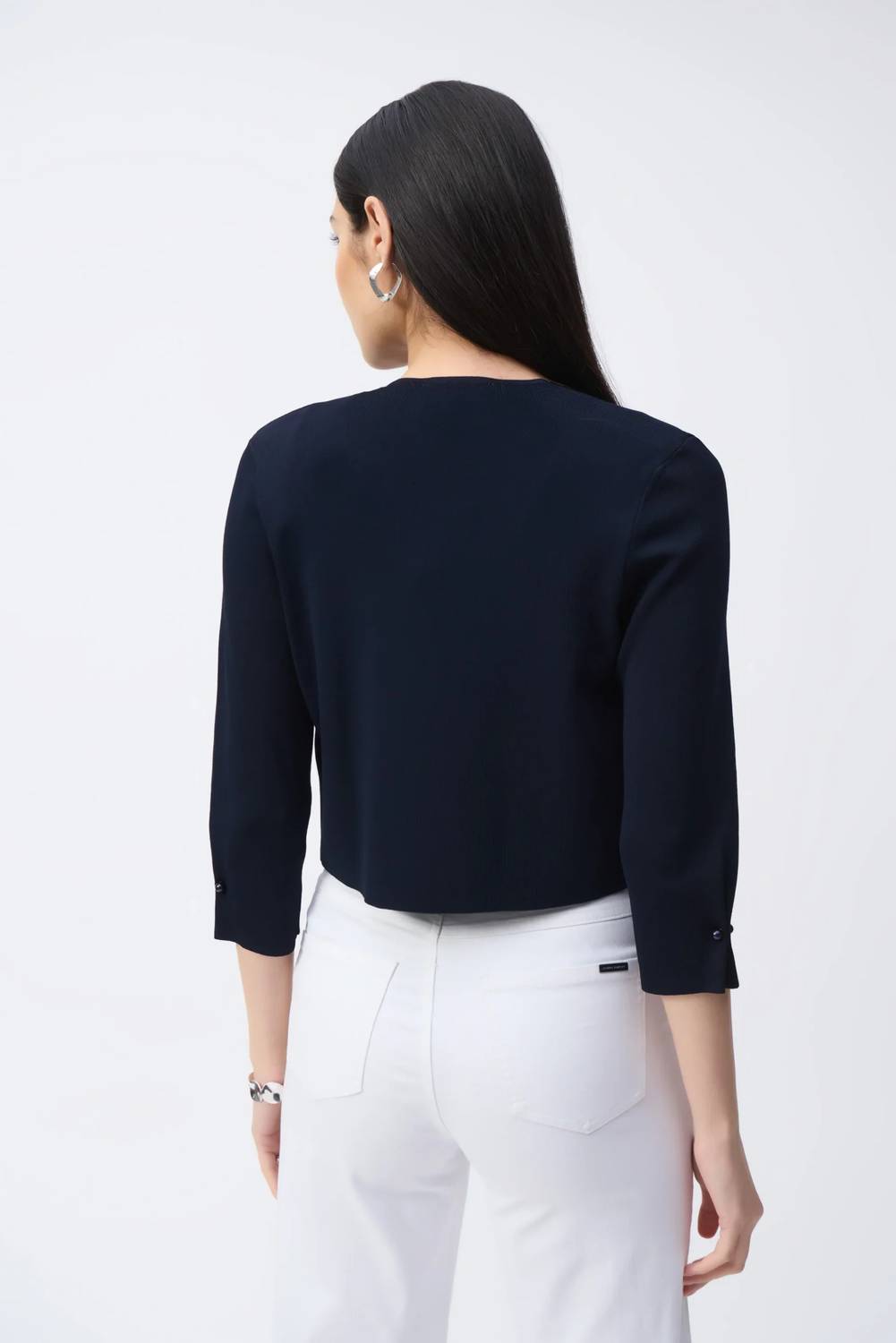 Joseph Ribkoff - Pearl Accent 3/4 Sleeve Cropped Cover-up
