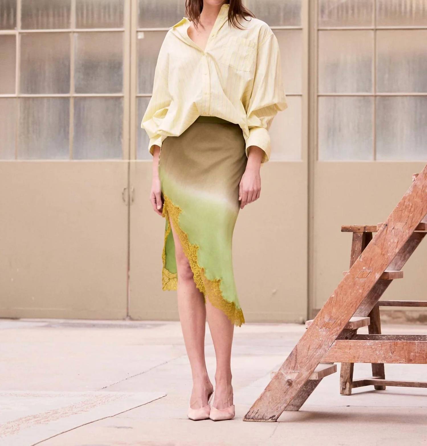 Mes Demoiselles - Eranu Tie Dye Washed Satin Silk Skirt