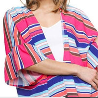 Umgee - Ruffle Sleeve Bright Striped Kimono