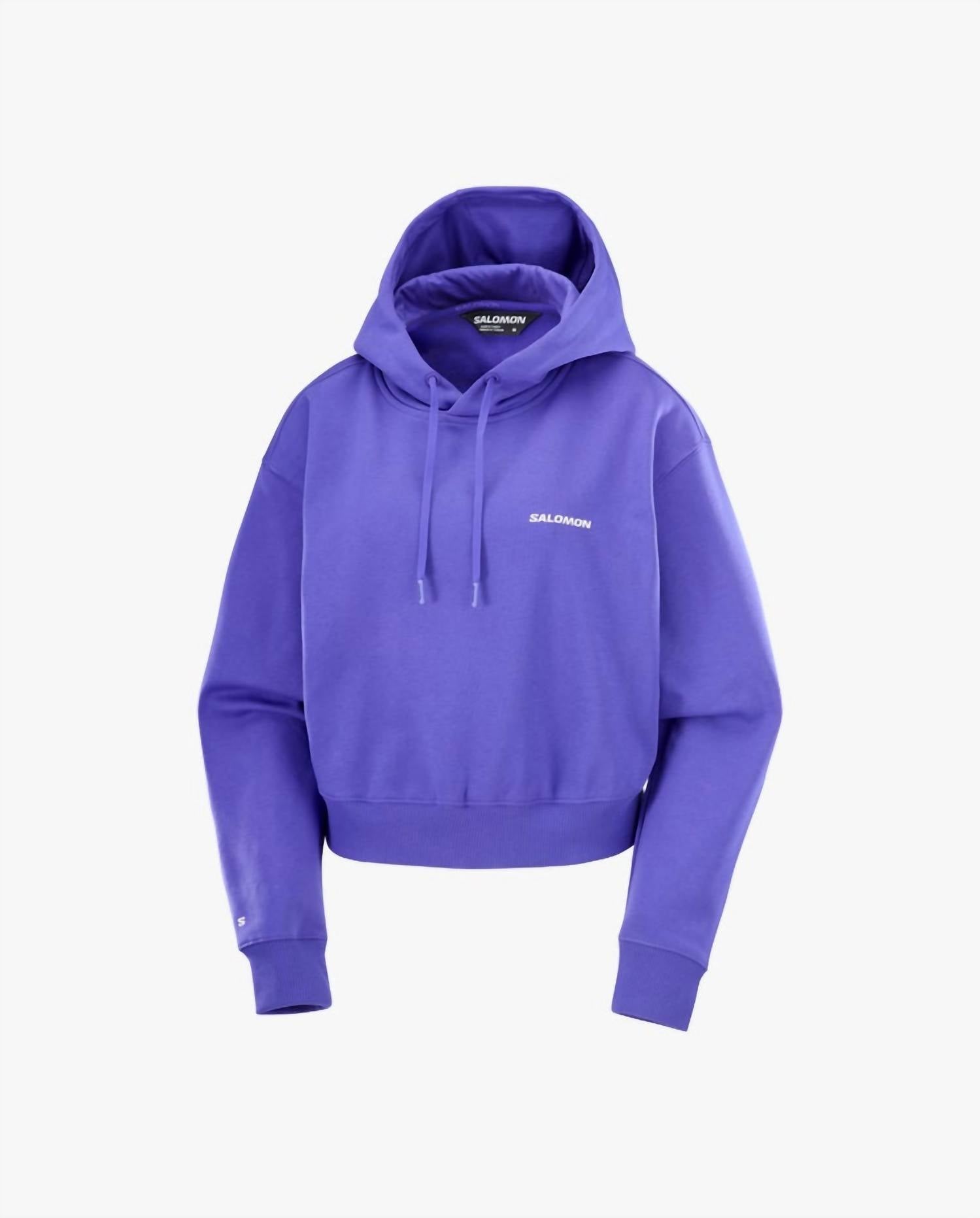 SALOMON Logo Crop Hoodie in liberty - women's top - view 4