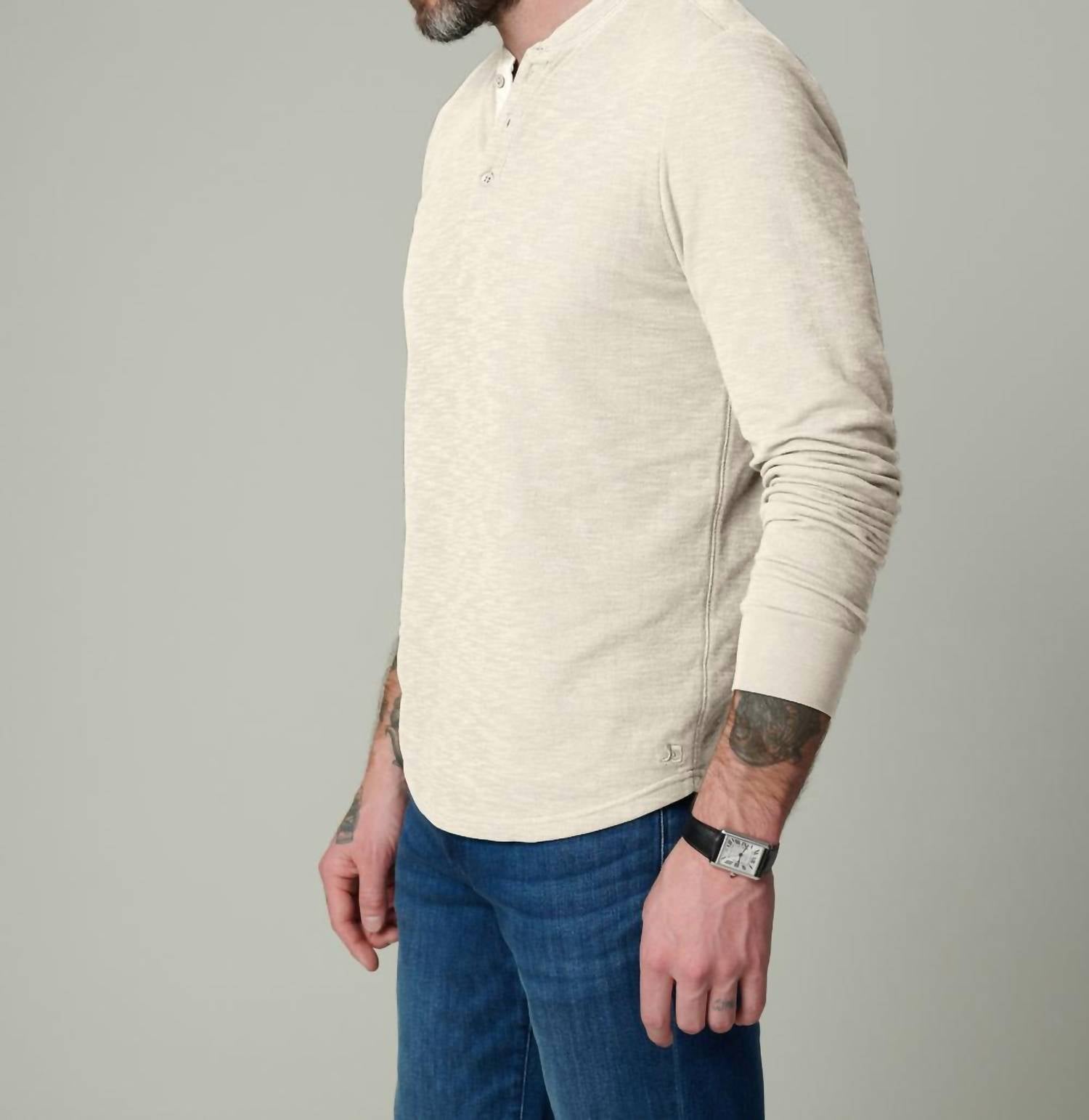 Joe'S Jeans - Dwight Double-face Henley Long Sleeve Sweatshirt