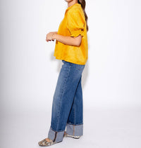 Ivy Jane - Suede Puff Sleeve Top
