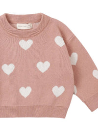 Quincy Mae - Girls' Heart Knit Sweater