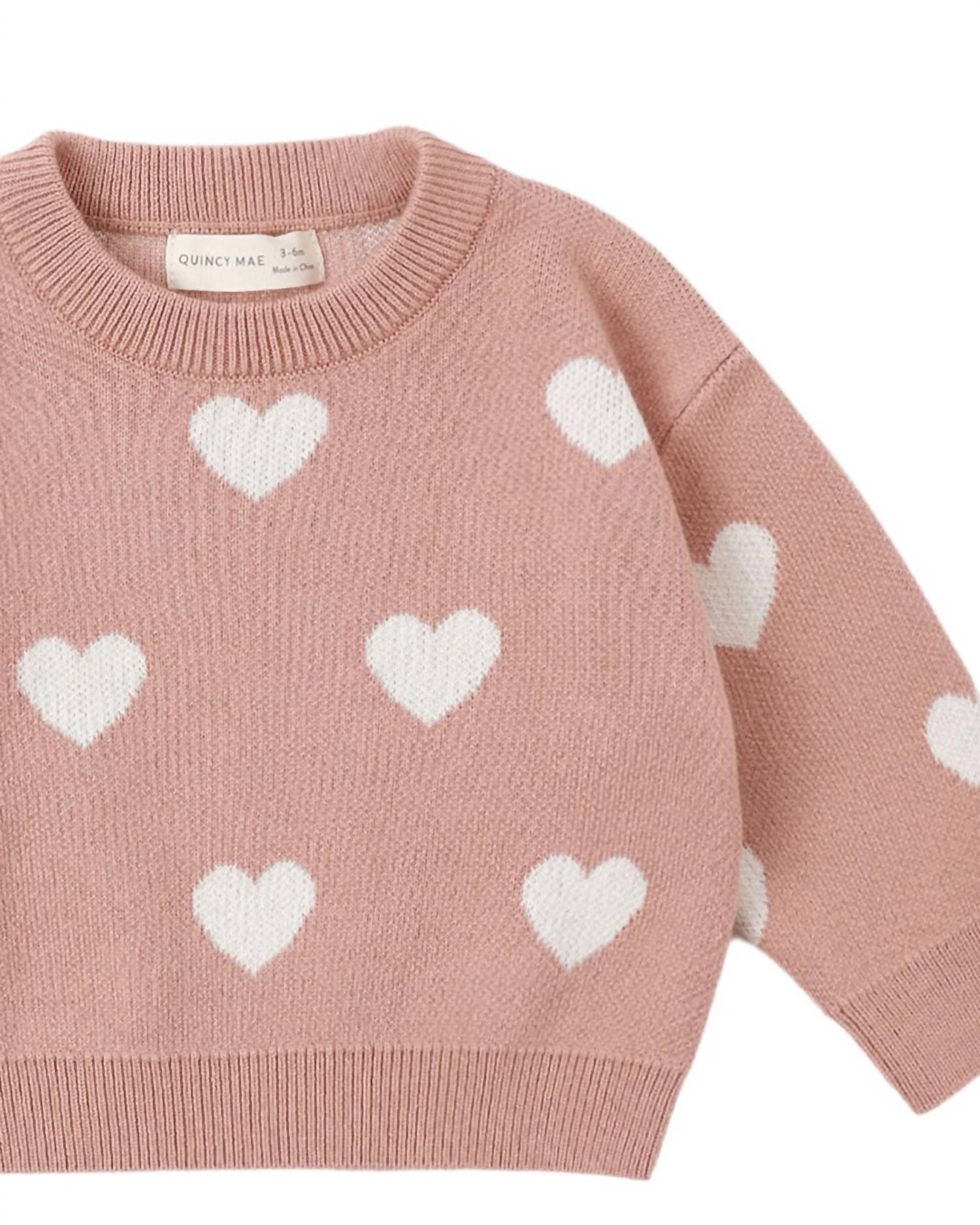 Quincy Mae - Girls' Heart Knit Sweater