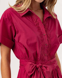 sundays Mara Dress in red bud - women's dress - detail view
