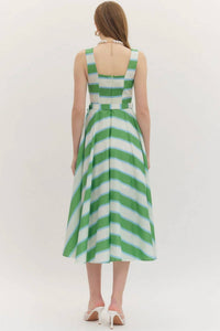 Entro - Leia Striped Midi Dress