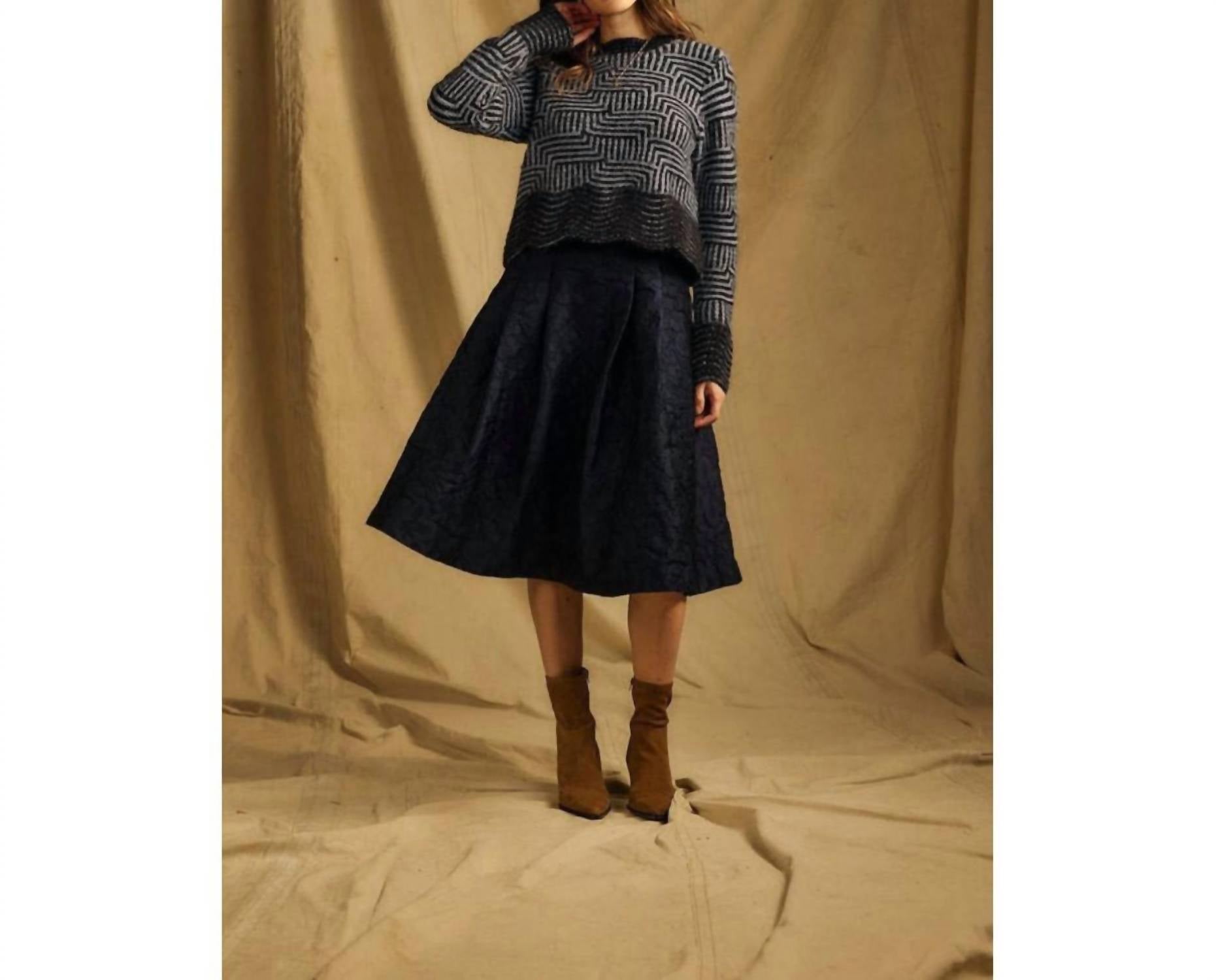 One Collective - Women's Crew Neck Textured Sweater