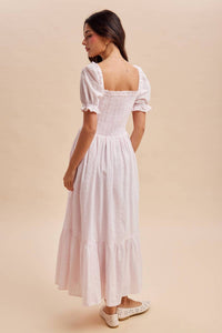 In-Loom - Women's Smocked Eyelet Lace Maxi Dress