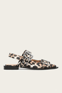Ganni - Women's Feminine Buckle Ballerina Sandal