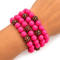 Sparkly South Wholesale - Women's Crystal Leopard Accent Stretch Bracelet