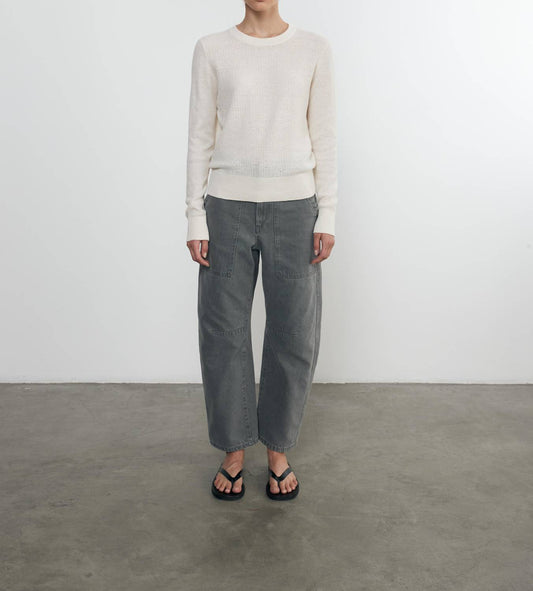 Enza Costa - LINEN OPEN KNIT CREWNECK SWEATER