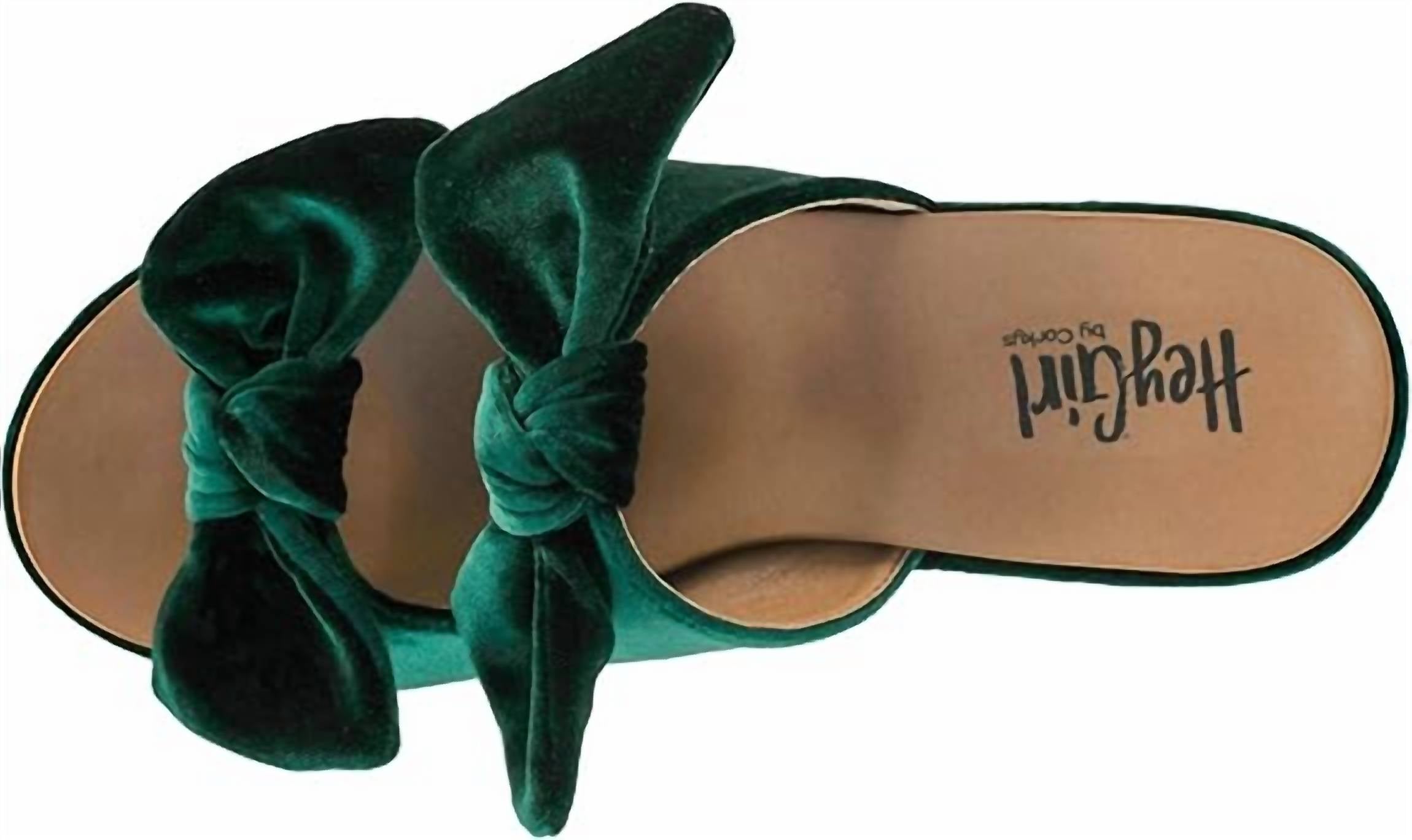 Corkys Footwear Women's Put A Bow On It Velvet Heeled Sandal in green - women's heels - view 5