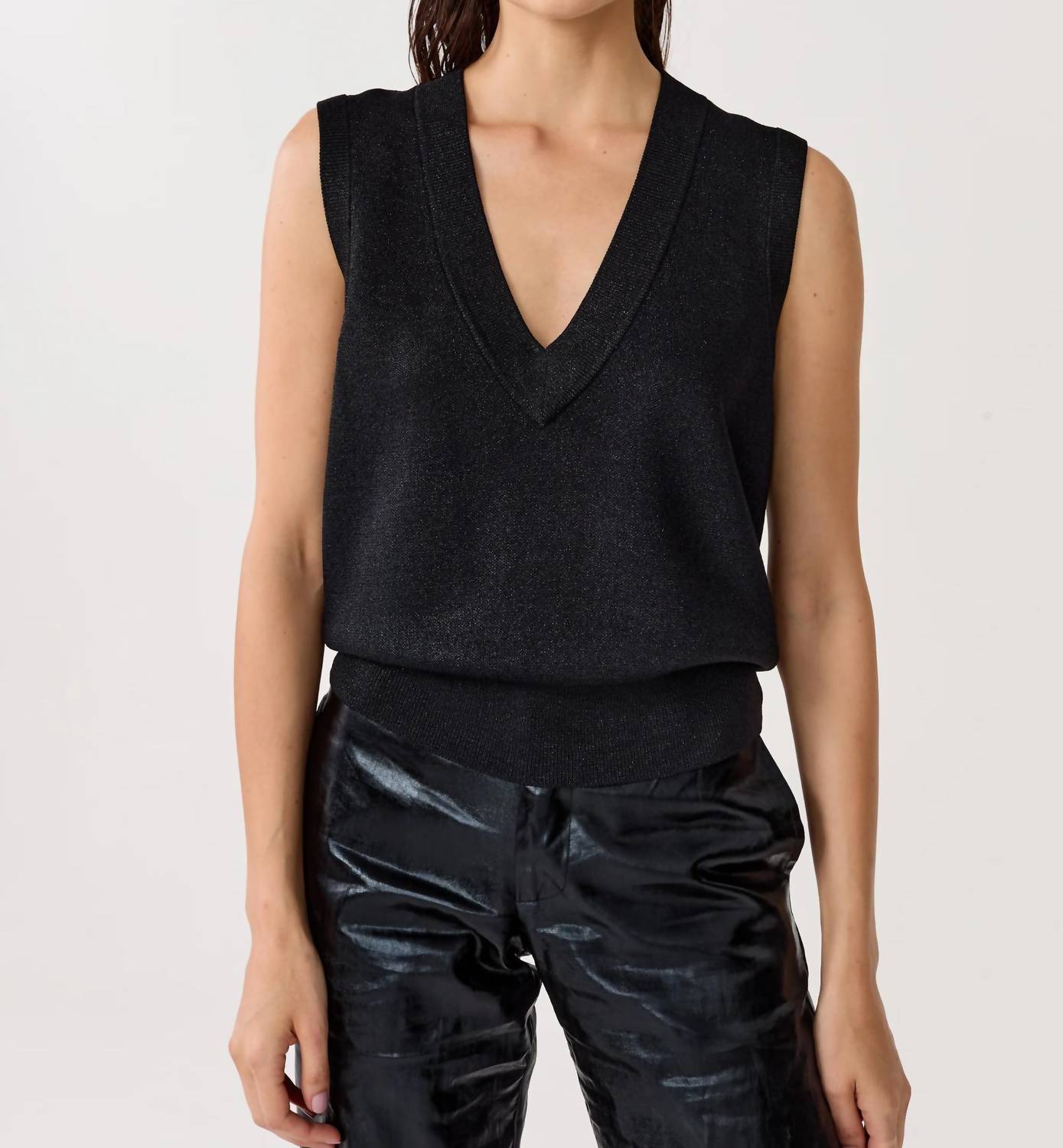 Lanhtropy - Preppy Lurex Knitted Vest