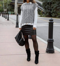 Grace And Lace - Cable Knit Sweater Vest
