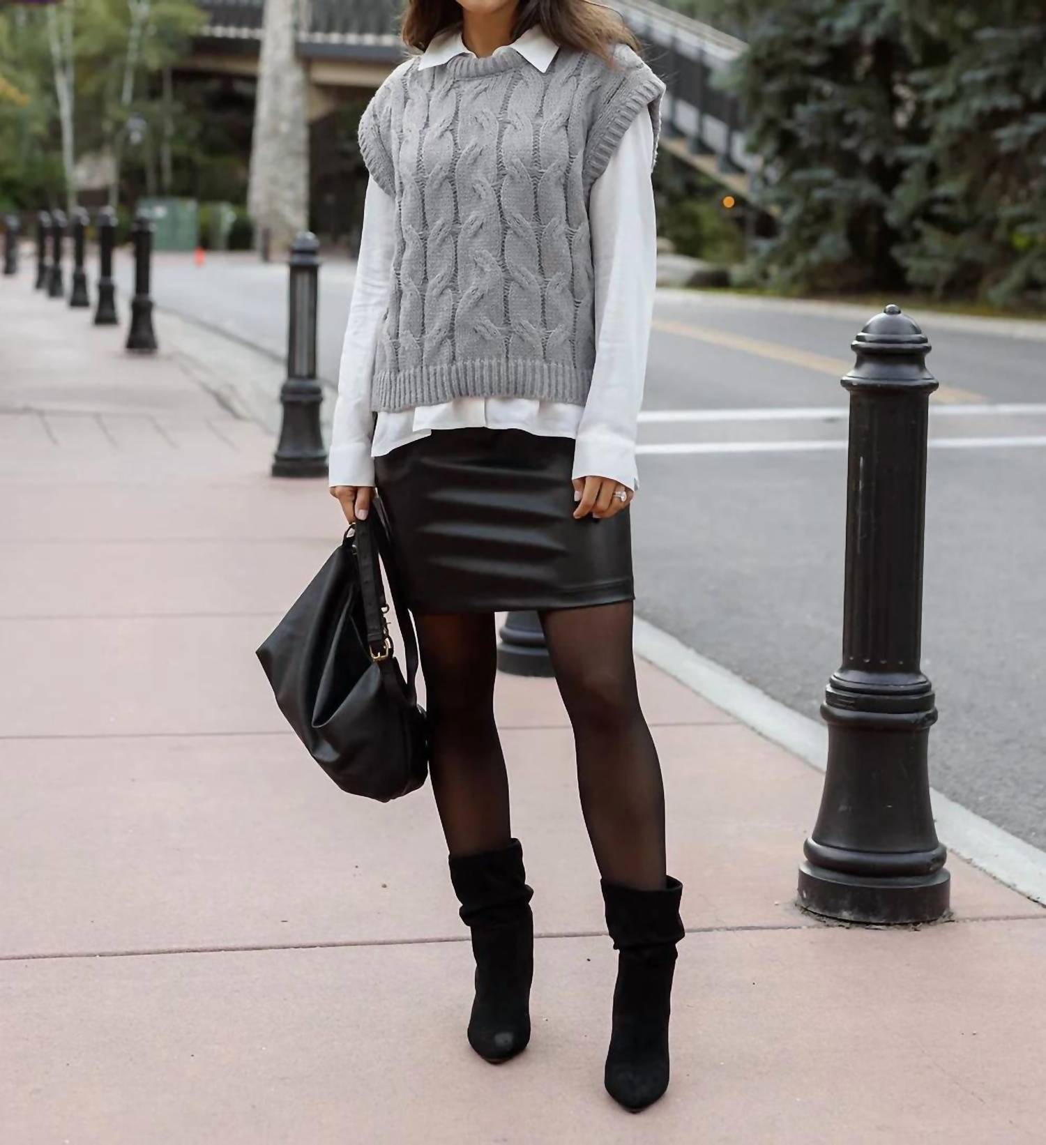 Grace And Lace - Cable Knit Sweater Vest