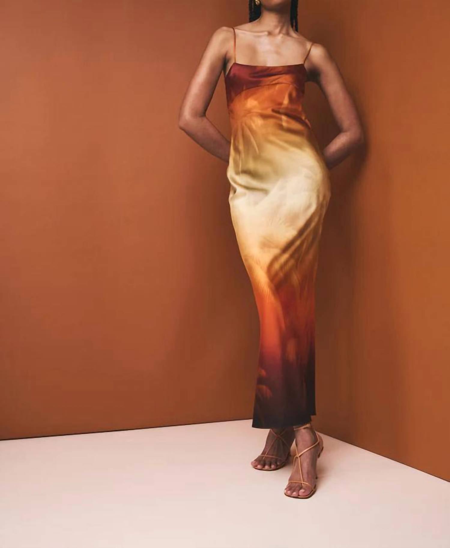SER.O.YA Kayla Silk Dress in sunset palm - women's dress - view 4
