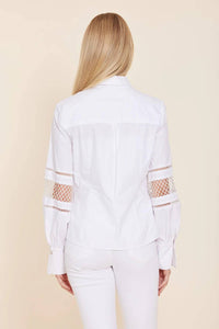 Dolce Cabo - Poplin Open Weave Sleeve Detail Shirt