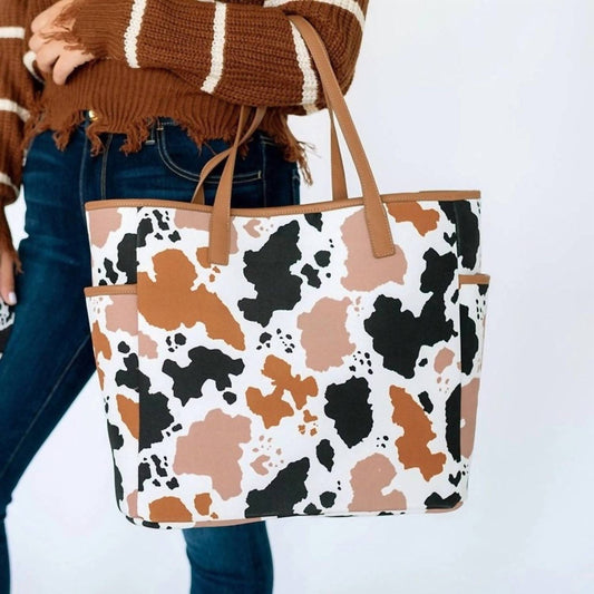 Viv & Lou - Women's Herd That Cow Print Hayden Tote