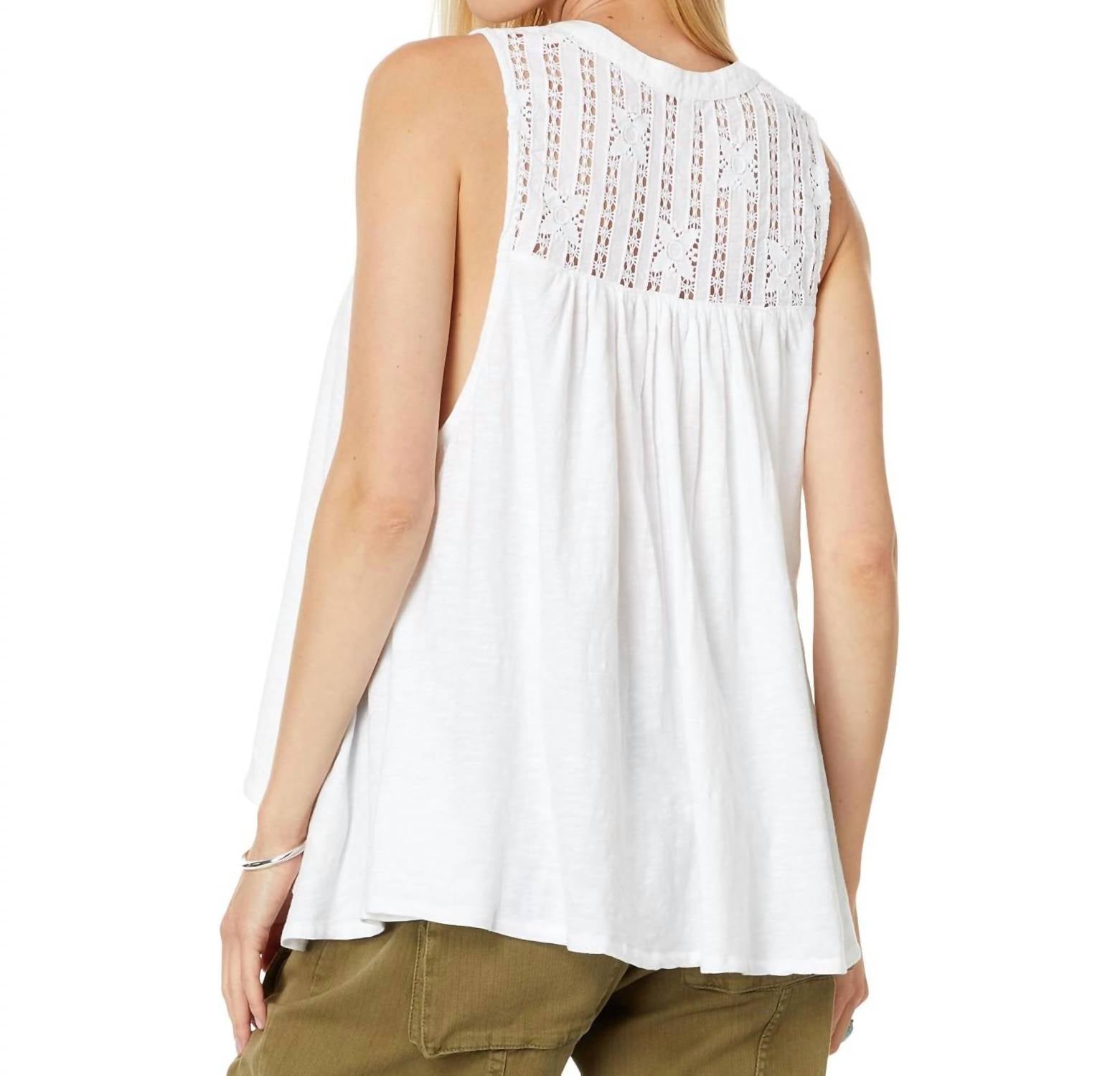 Free People - Lace Yoke Henley Sunkissed Top